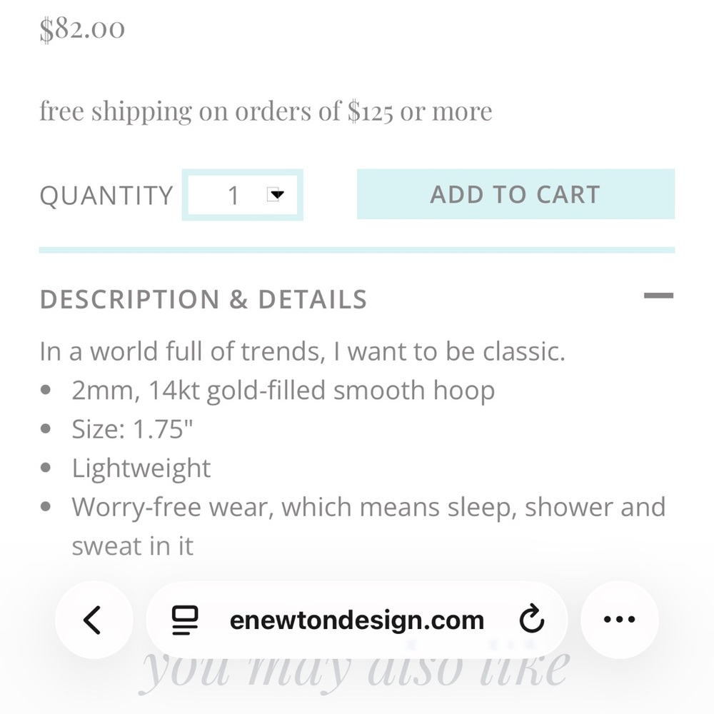 enewton 14kt Gold-Filled Smooth Hoop Earrings - Picture 2 of 5